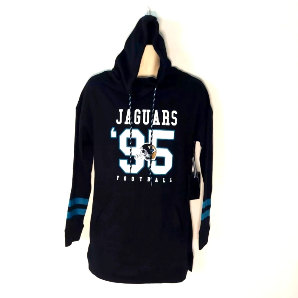 Jacksonville Jaguars Hoodie Size Large Tall Black Sweatshirt 1995 Logo New